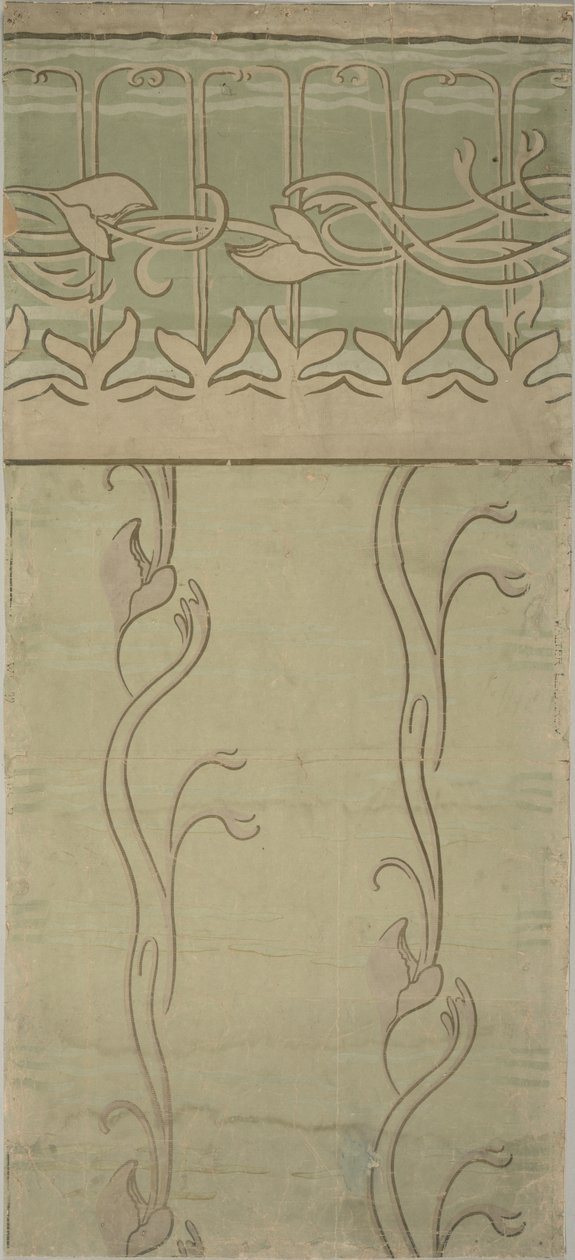 Tapétaterv befejező szegéllyel, 1899 alkotó: Walter Leistikow