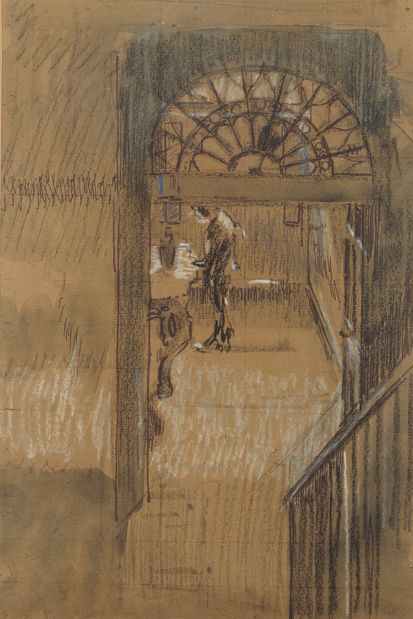 Whistlers Studio (fekete-fehér kréta, toll, tinta és mosás papíron) alkotó: Walter Richard Sickert