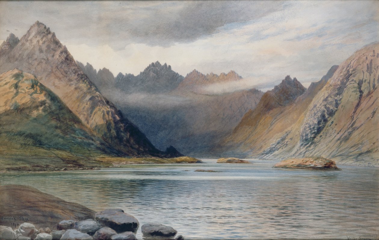 Egy tó Hadrianus falától északra, 1894 (akvarell papíron) alkotó: Walter Severn