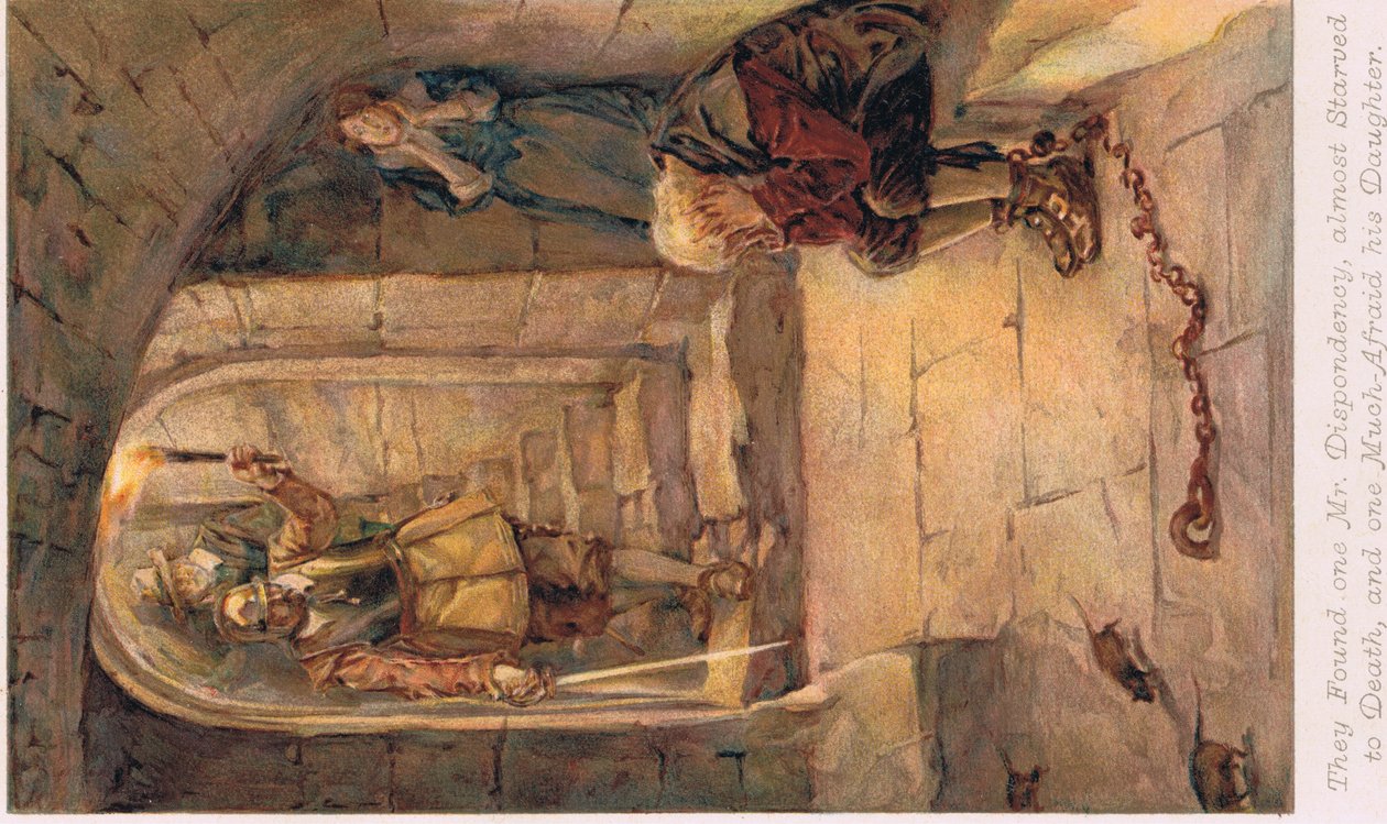 Illusztráció: John Bunyan „Zarándok haladása”, 1910 körül alkotó: Walter Stanley Paget