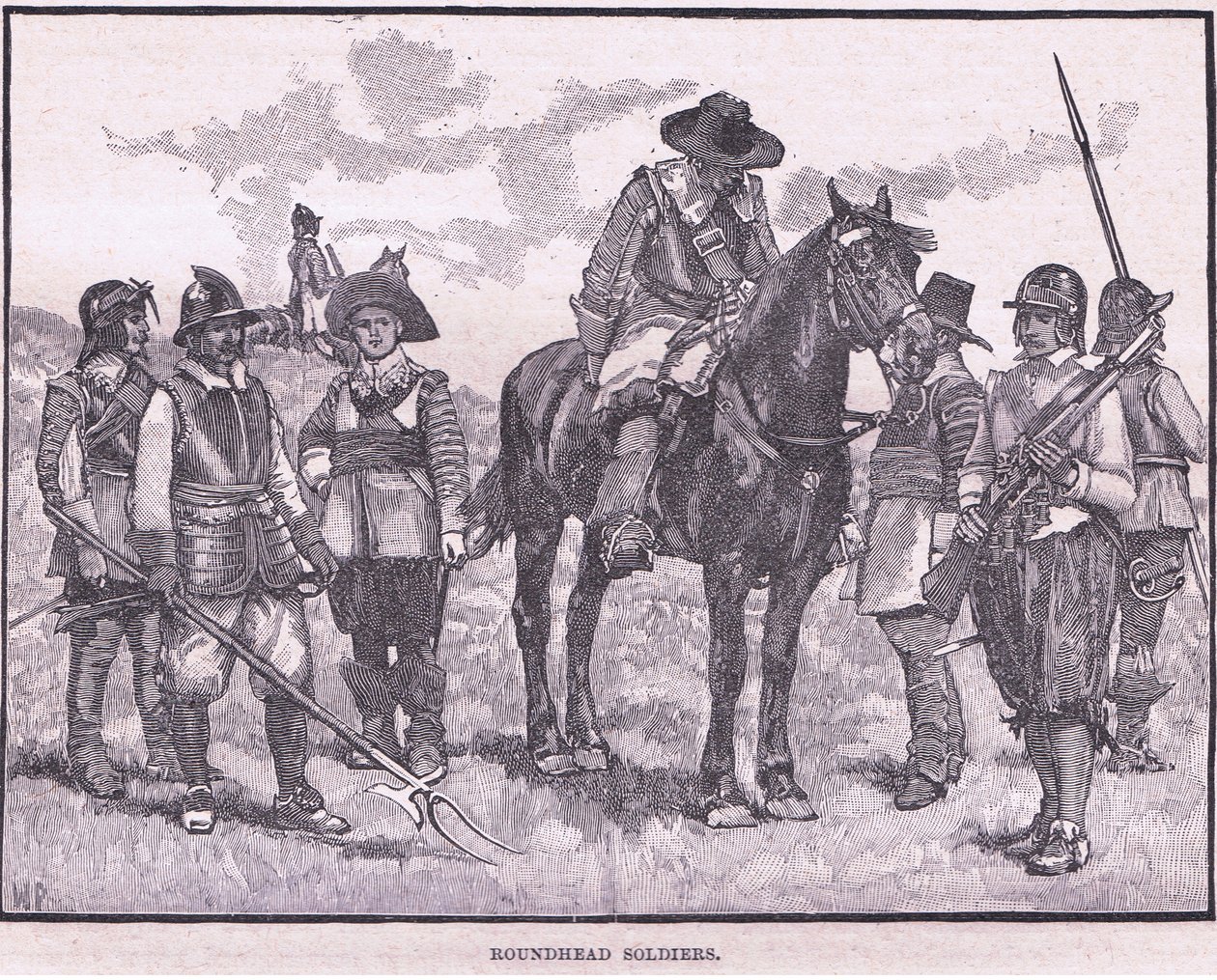 Kerekfejű katonák Kr. u. 1645 alkotó: Walter Stanley Paget