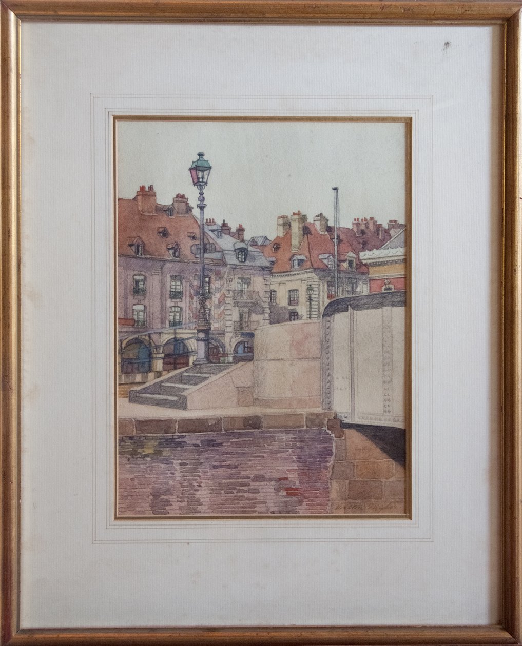 Quai Duquesne, Dieppe (toll és tus, wc-vel, papírra) alkotó: Walter Taylor