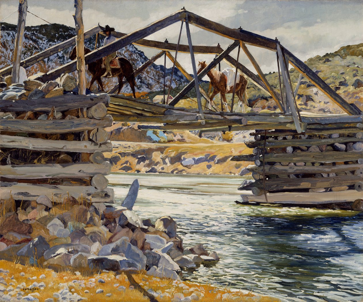 Átkelés a Rio Grandén, 1914-31 körül alkotó: Walter Ufer
