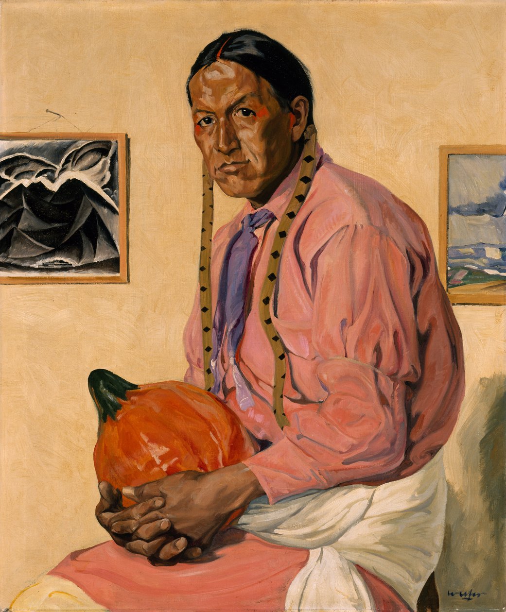 Tökös férfi portréja, 1914-29 körül alkotó: Walter Ufer
