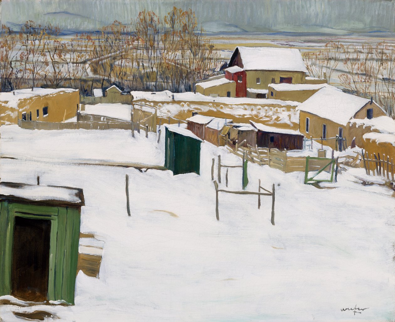 Taos a hóban, 1914-20 körül alkotó: Walter Ufer