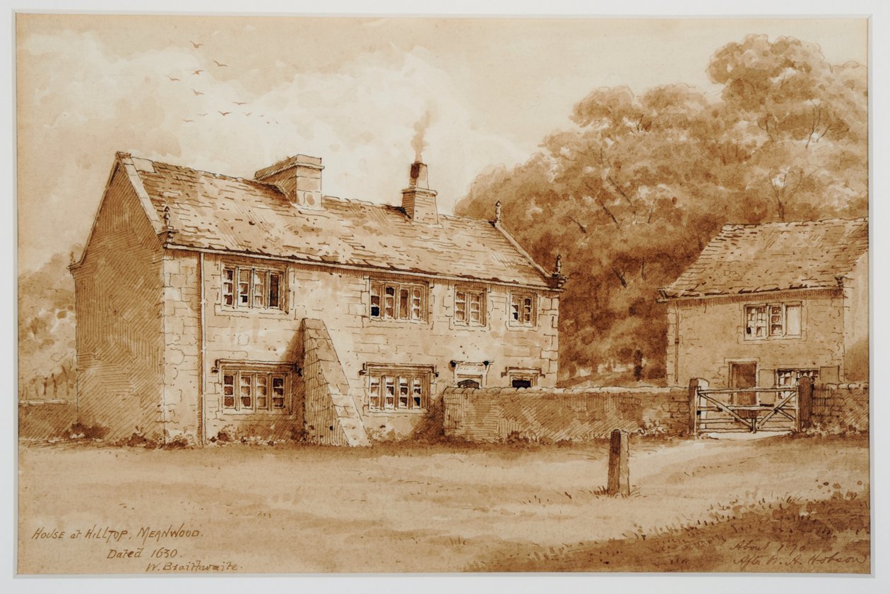 House at Hill Top, Meanwood, 1870 körül (toll és tus mosás) alkotó: Walter Braithwaite
