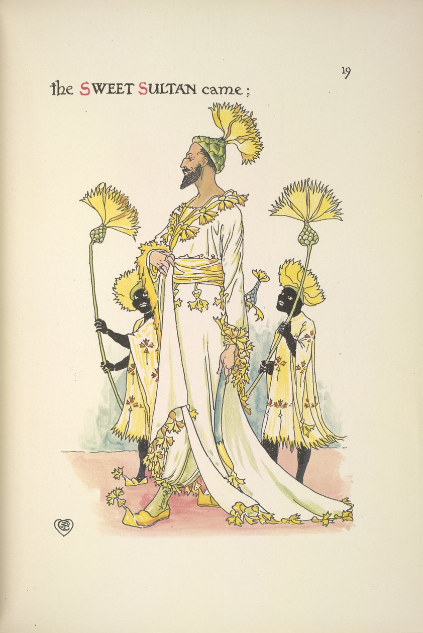 Egy szultán, az egyik esküvői vendég alkotó: Walter Crane