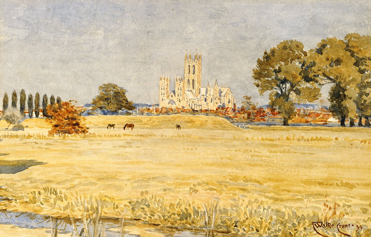Canterbury katedrálisa a Meadowsból, 1894 alkotó: Walter Crane