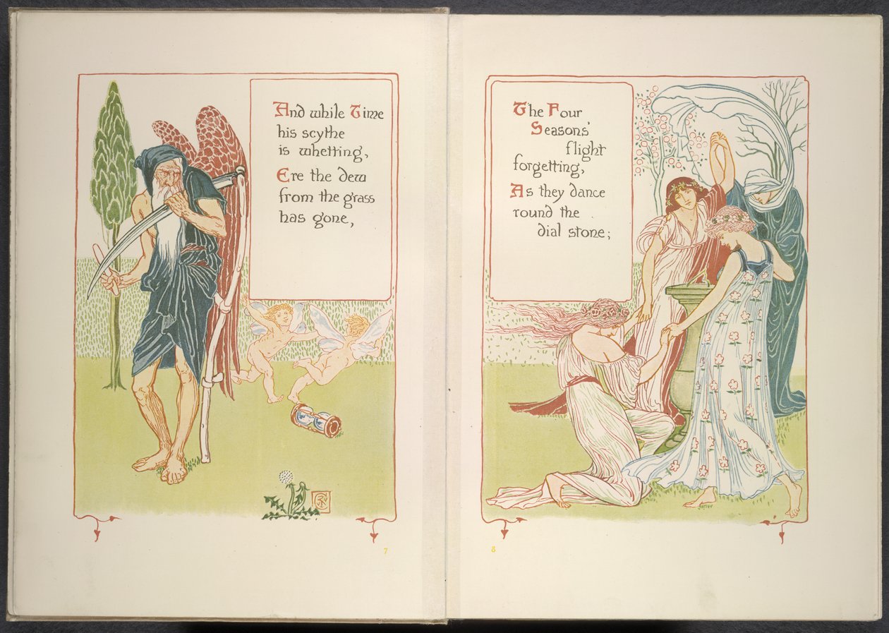 Idő atya és a négy évszak alkotó: Walter Crane