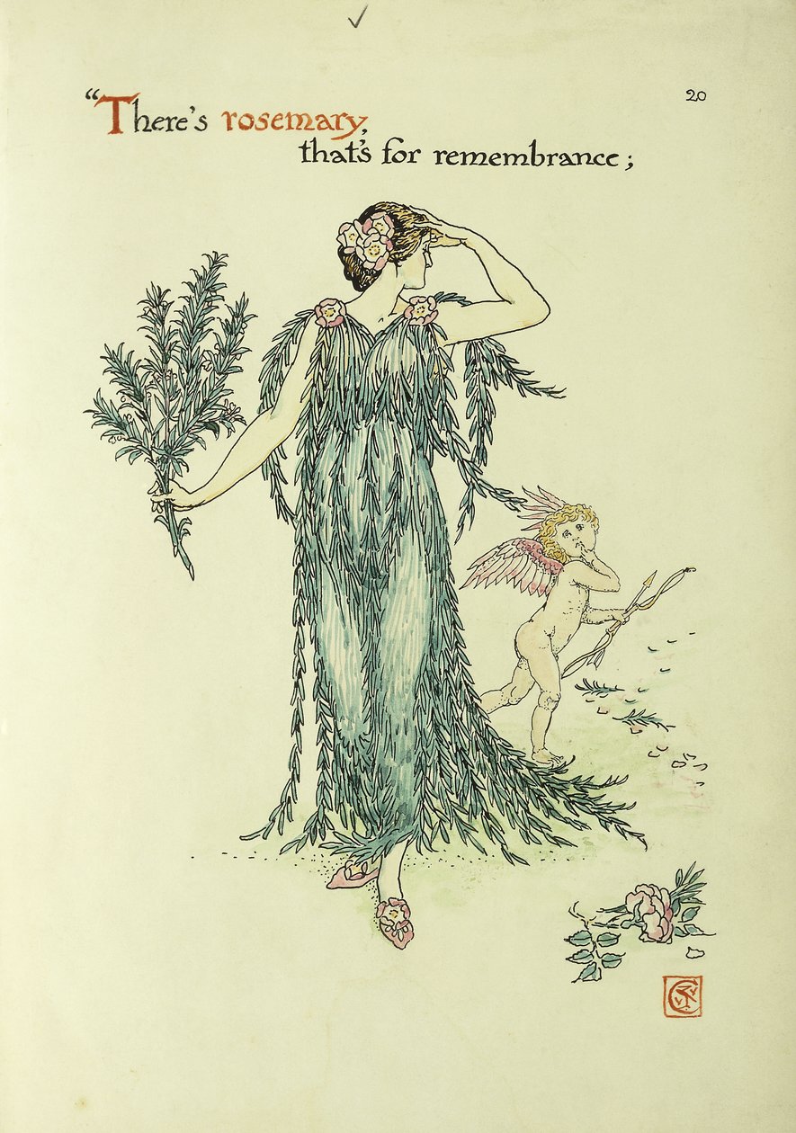 Virágok Shakespeare kertjéből: Rosemary, 1906 alkotó: Walter Crane