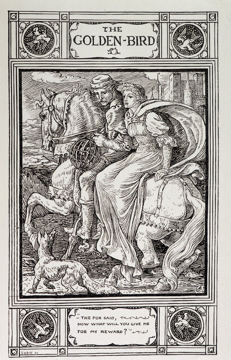 Aranymadár: Háztartási történetek a fivérek gyűjteményéből: Grimm – A Grimm testvérek „Az aranymadár”, németről fordította Lucy Crane alkotó: Walter Crane