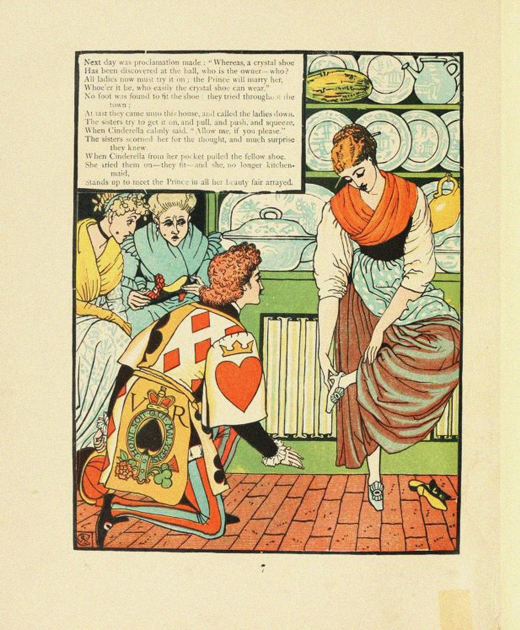 Illusztráció a Fairy Tale Hamupipőkéhez alkotó: Walter Crane
