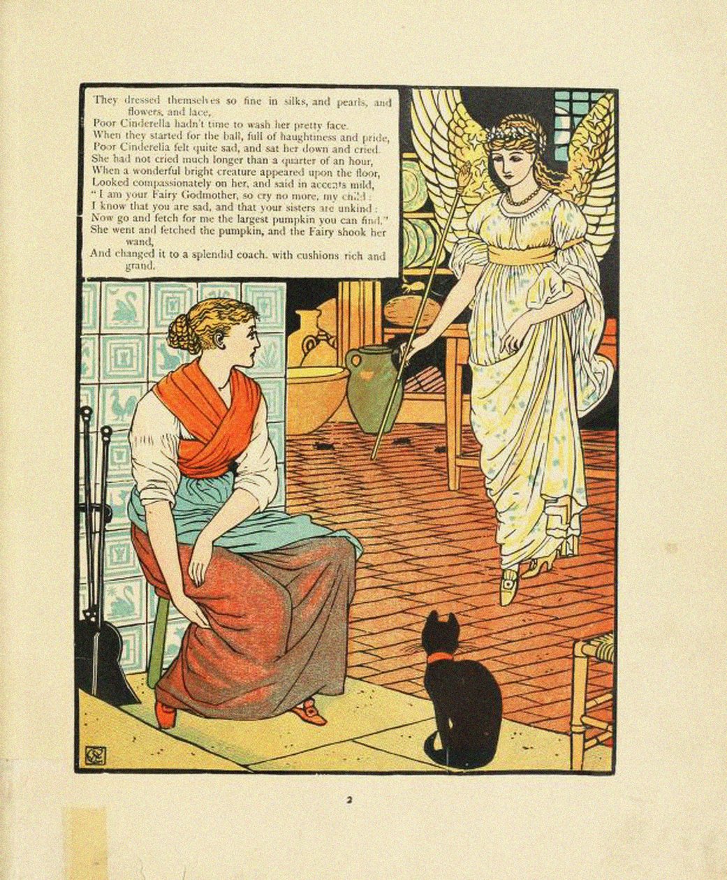 Illusztráció a Fairy Tale Hamupipőkéhez alkotó: Walter Crane