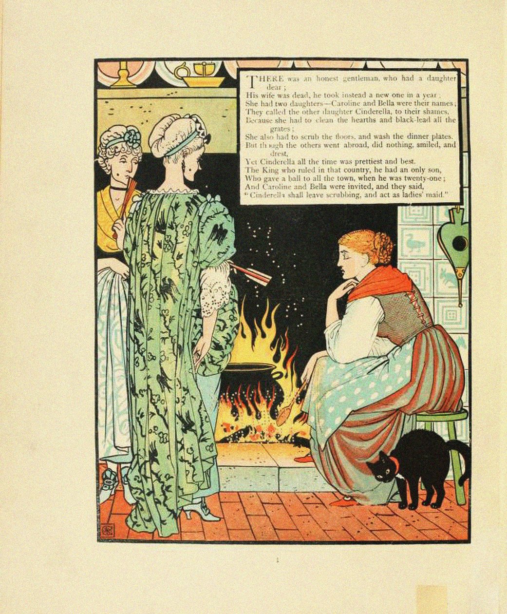 Illusztráció a Fairy Tale Hamupipőkéhez alkotó: Walter Crane