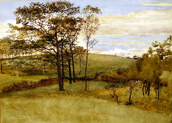 Késő nyári táj (akvarell papíron) alkotó: Walter Crane