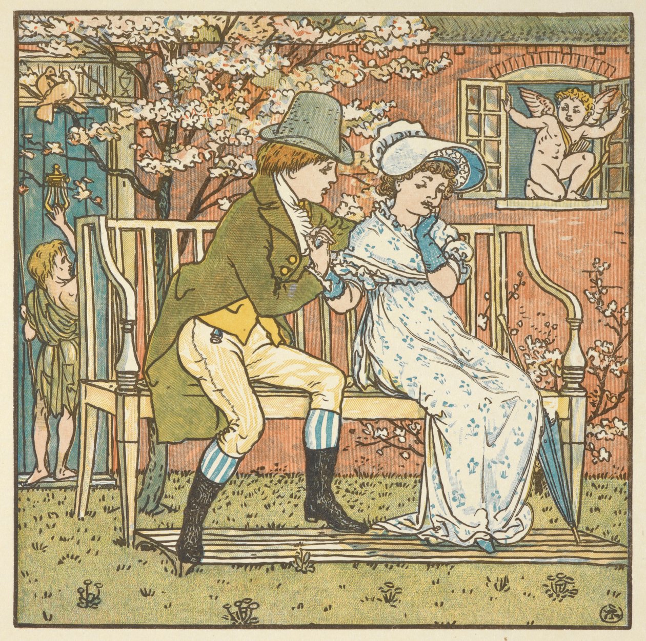 „Kis ember és szobalány”. alkotó: Walter Crane