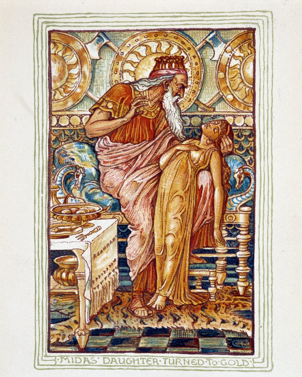 Midas arannyá változtatja a lányát – „Csodakönyv lányoknak és fiúknak” alkotó: Walter Crane