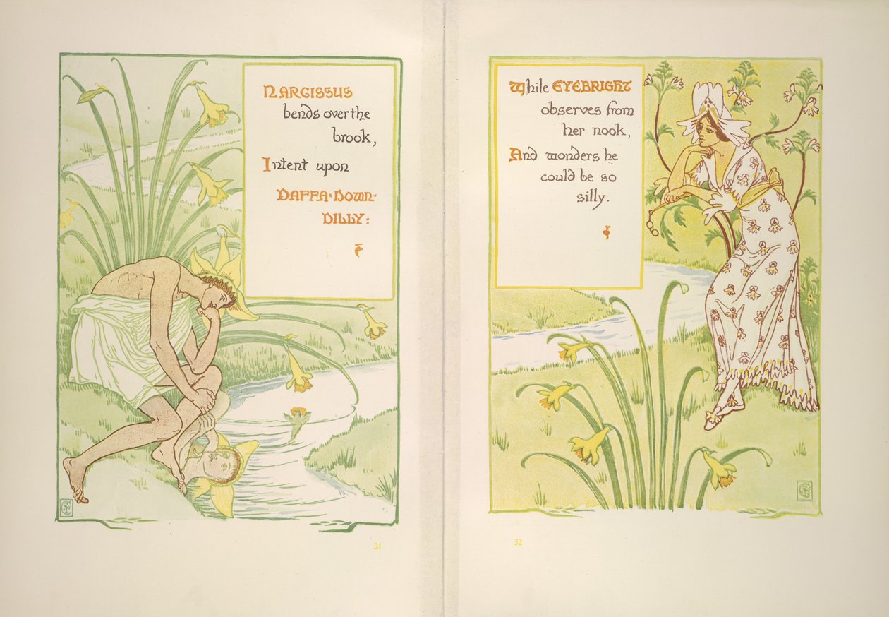 Nárcisz és szemfény alkotó: Walter Crane