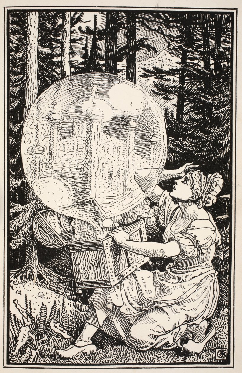 Egy szappanbuborékszerű üvegkupola jött ki a levegőbe, illusztráció a „Mrs Burton Harrison