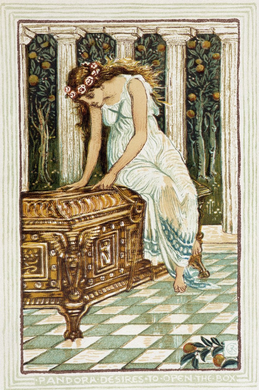 Pandora ki akarja nyitni a széfet – „Csodakönyv lányoknak és fiúknak” alkotó: Walter Crane