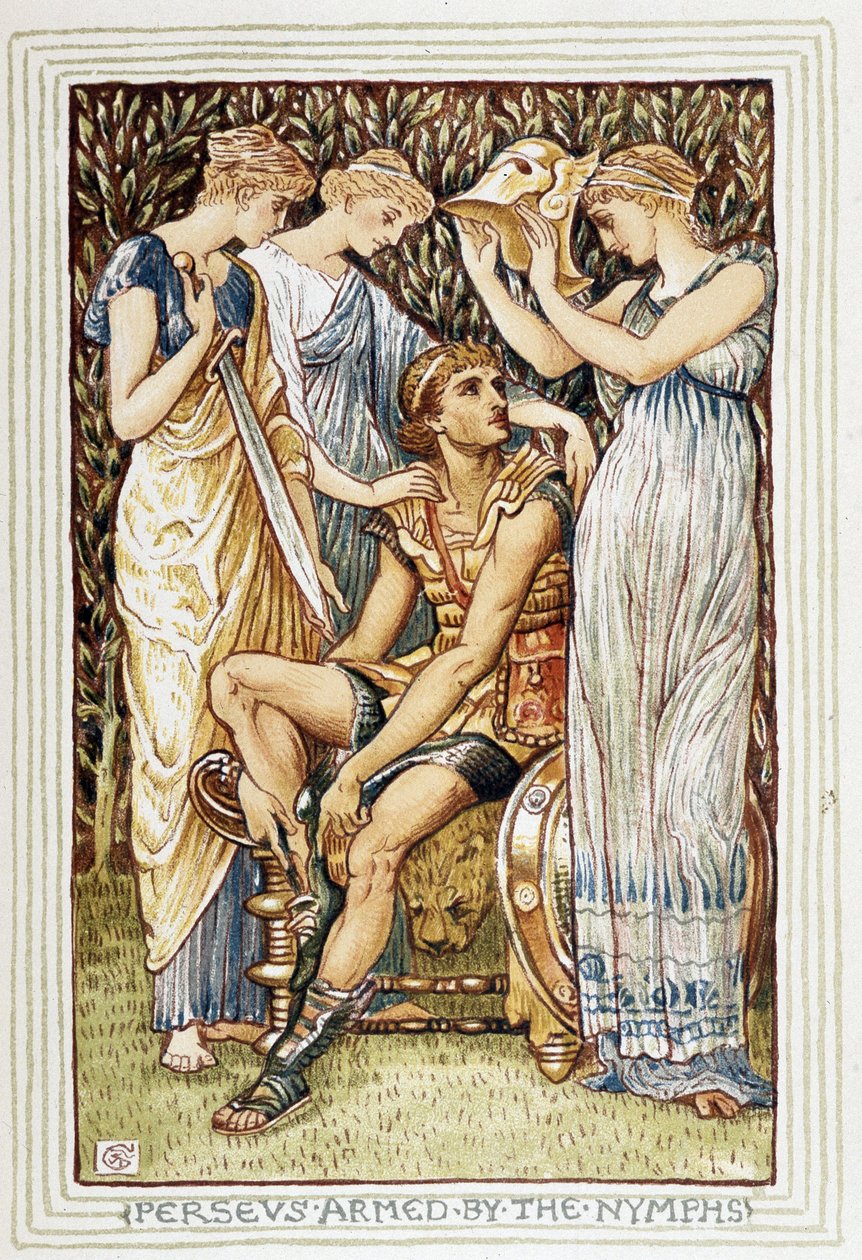 Persee Weapon by Nimphs – Walter Crane (1845-1915) „Csodakönyv lányoknak és fiúknak” című részében alkotó: Walter Crane