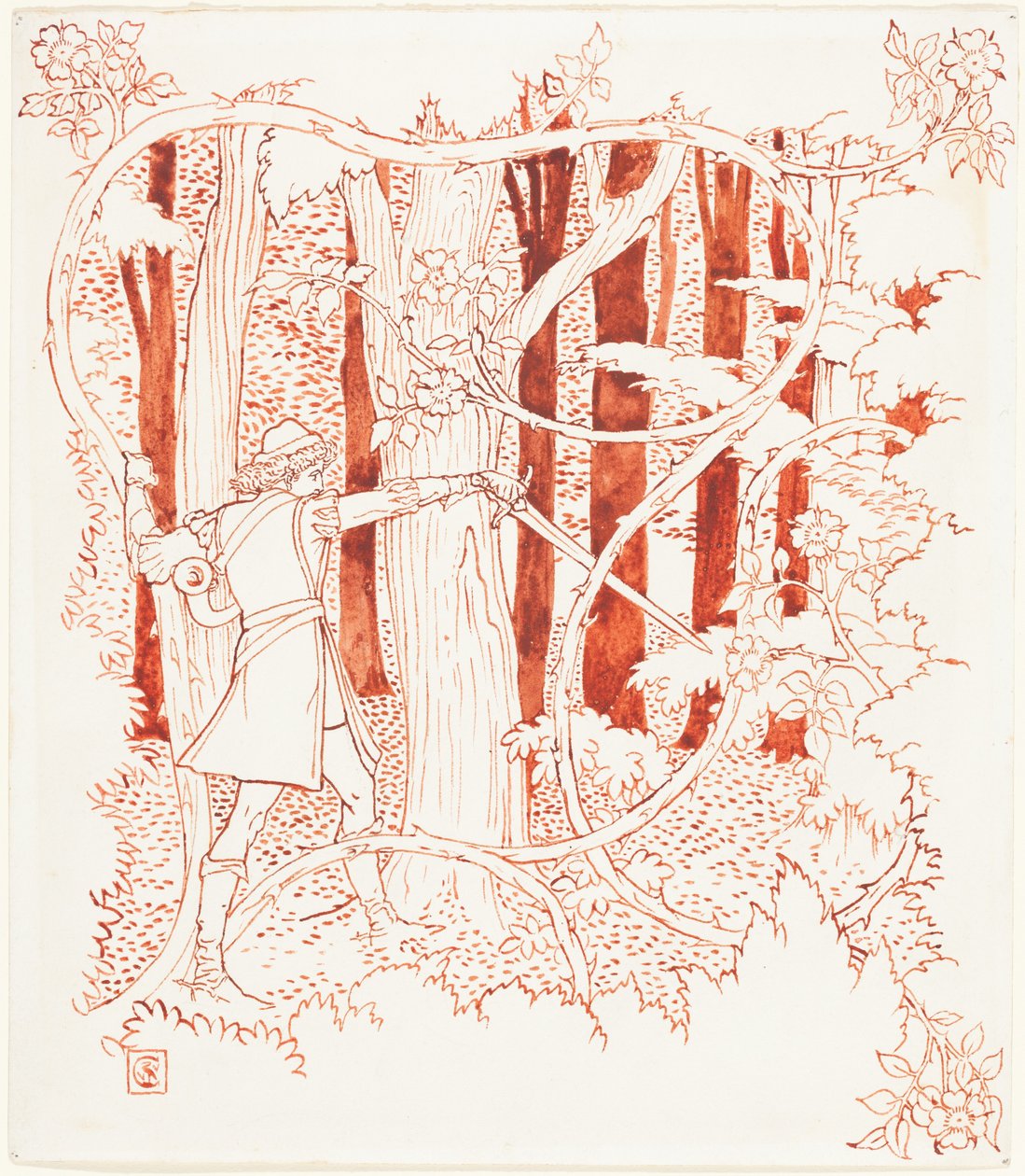 Prinz Charming im Wald alkotó: Walter Crane
