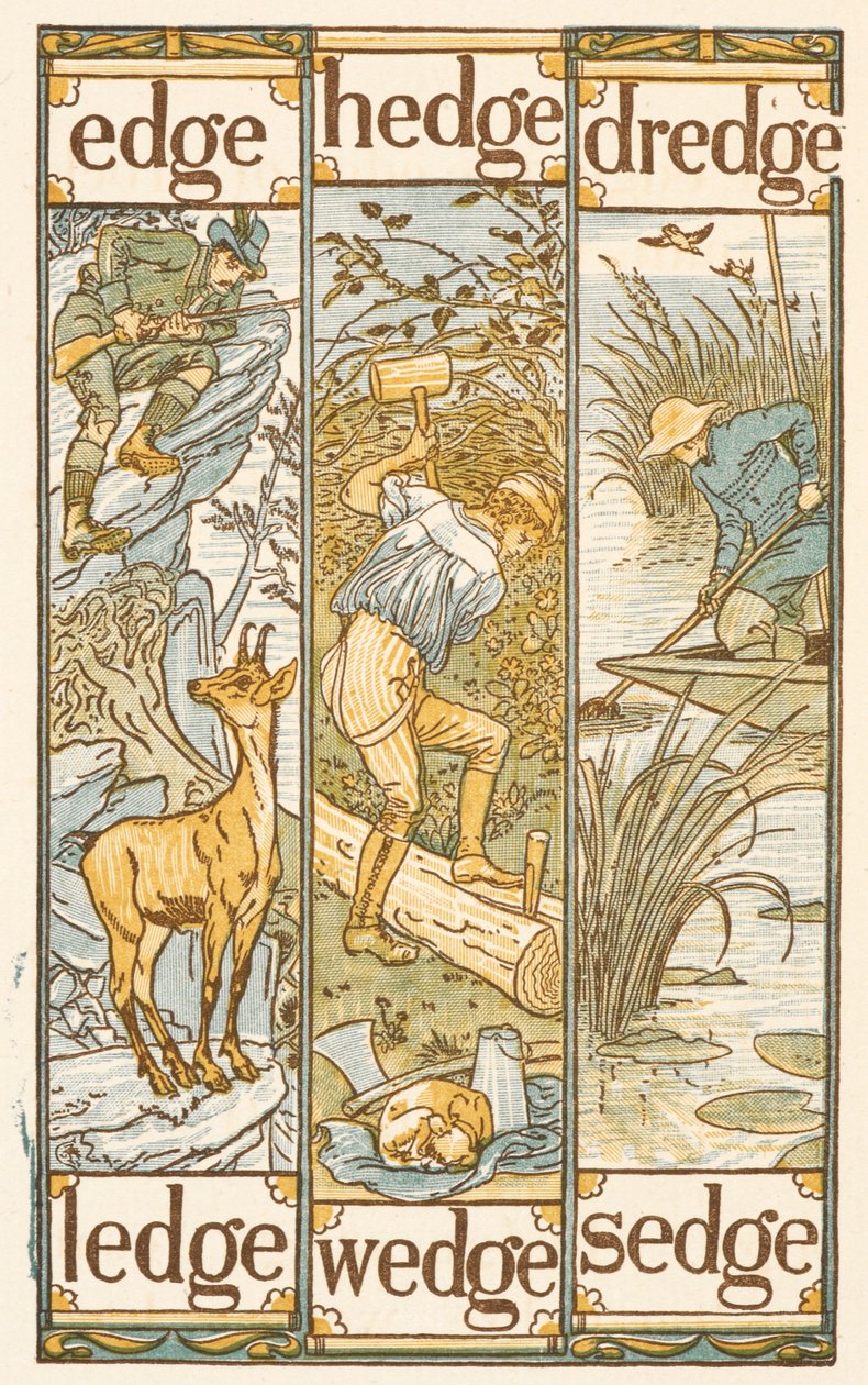 E betűre végződő rímszavak. Az arany alapozó. alkotó: Walter Crane