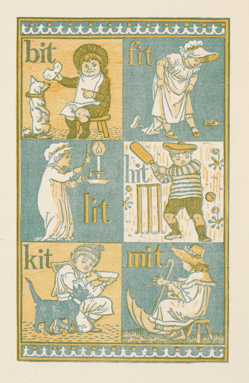 T betűre végződő rímszavak. Az arany alapozó alkotó: Walter Crane