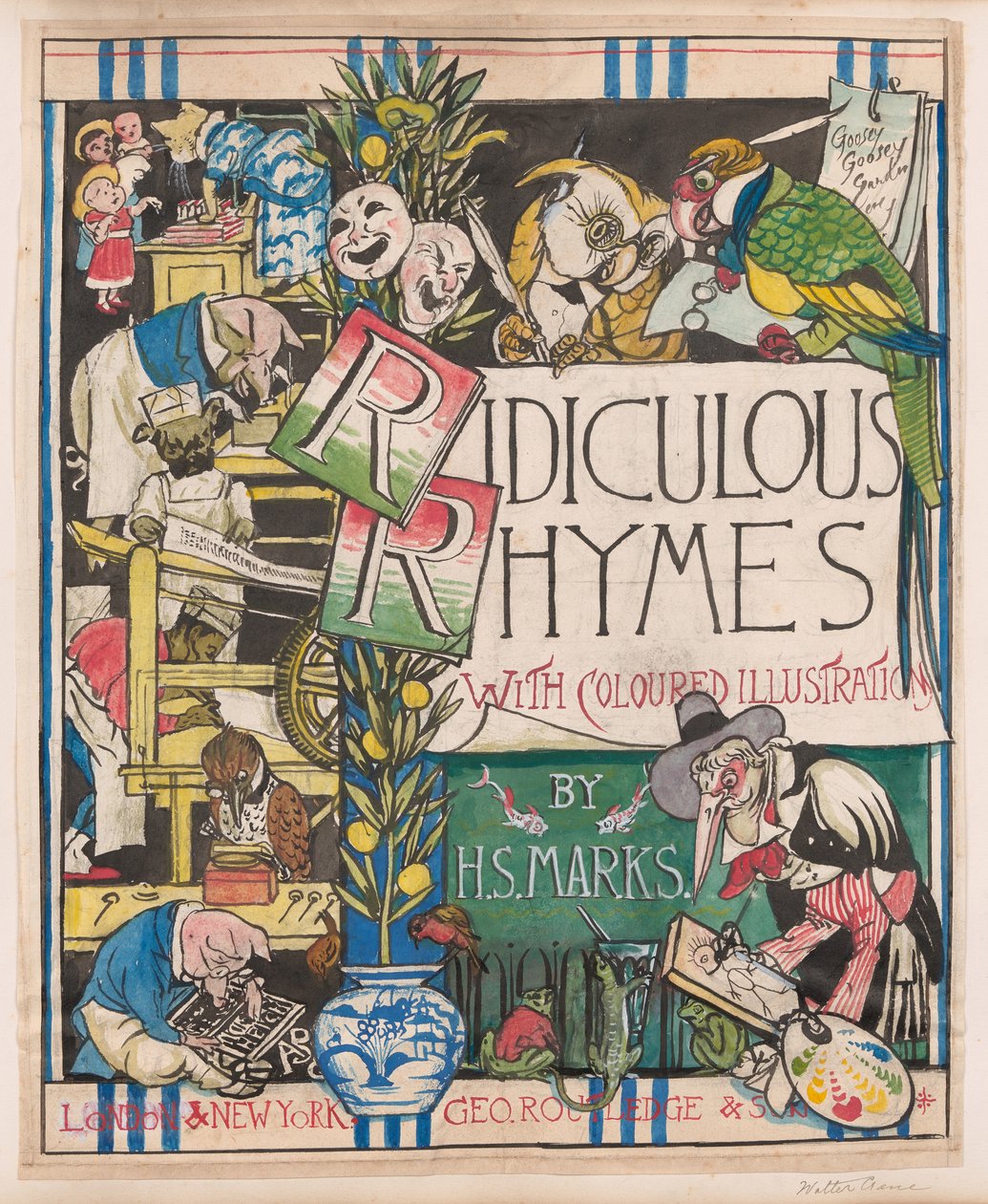 Nevetséges rímek, 1867 körül (akvarell, tus, ceruza és gouache, papír) alkotó: Walter Crane