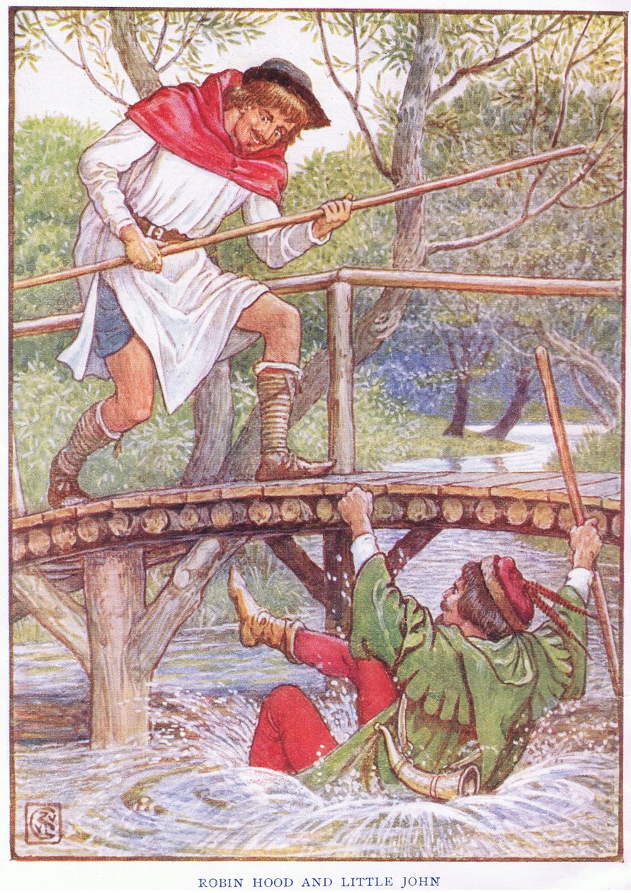 Robin Hood és Little John, 1920 körül alkotó: Walter Crane