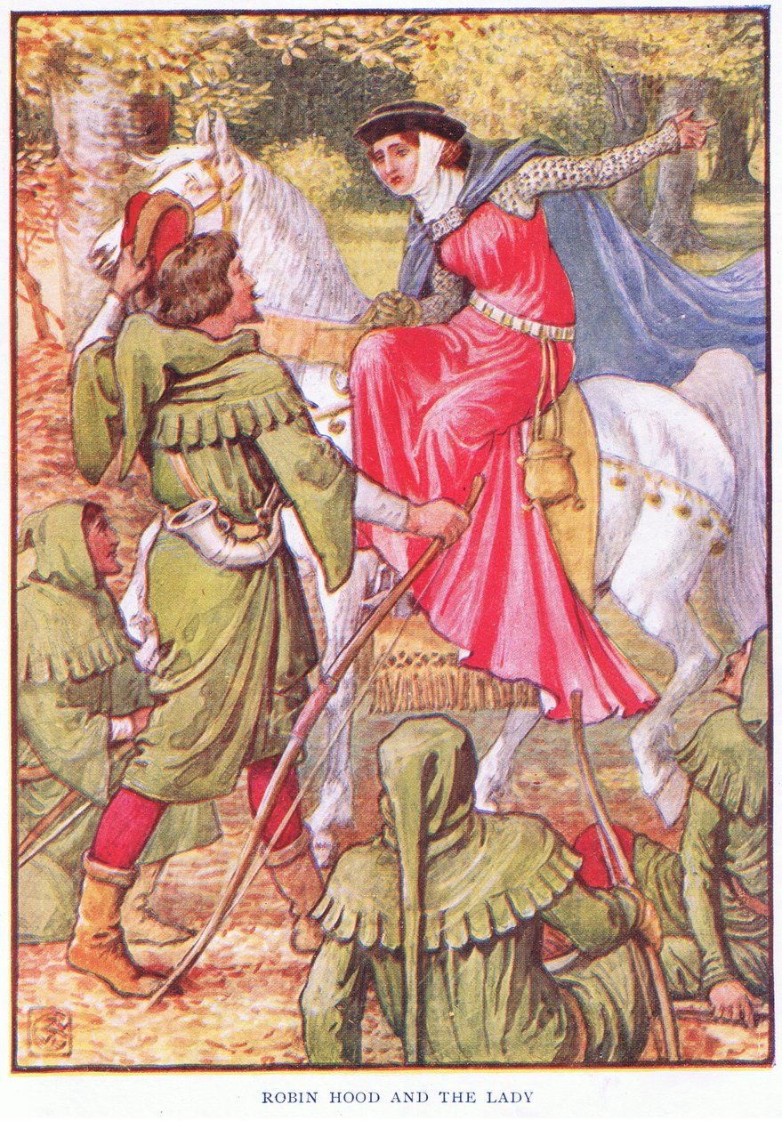 Robin Hood és a hölgy, 1920 körül alkotó: Walter Crane
