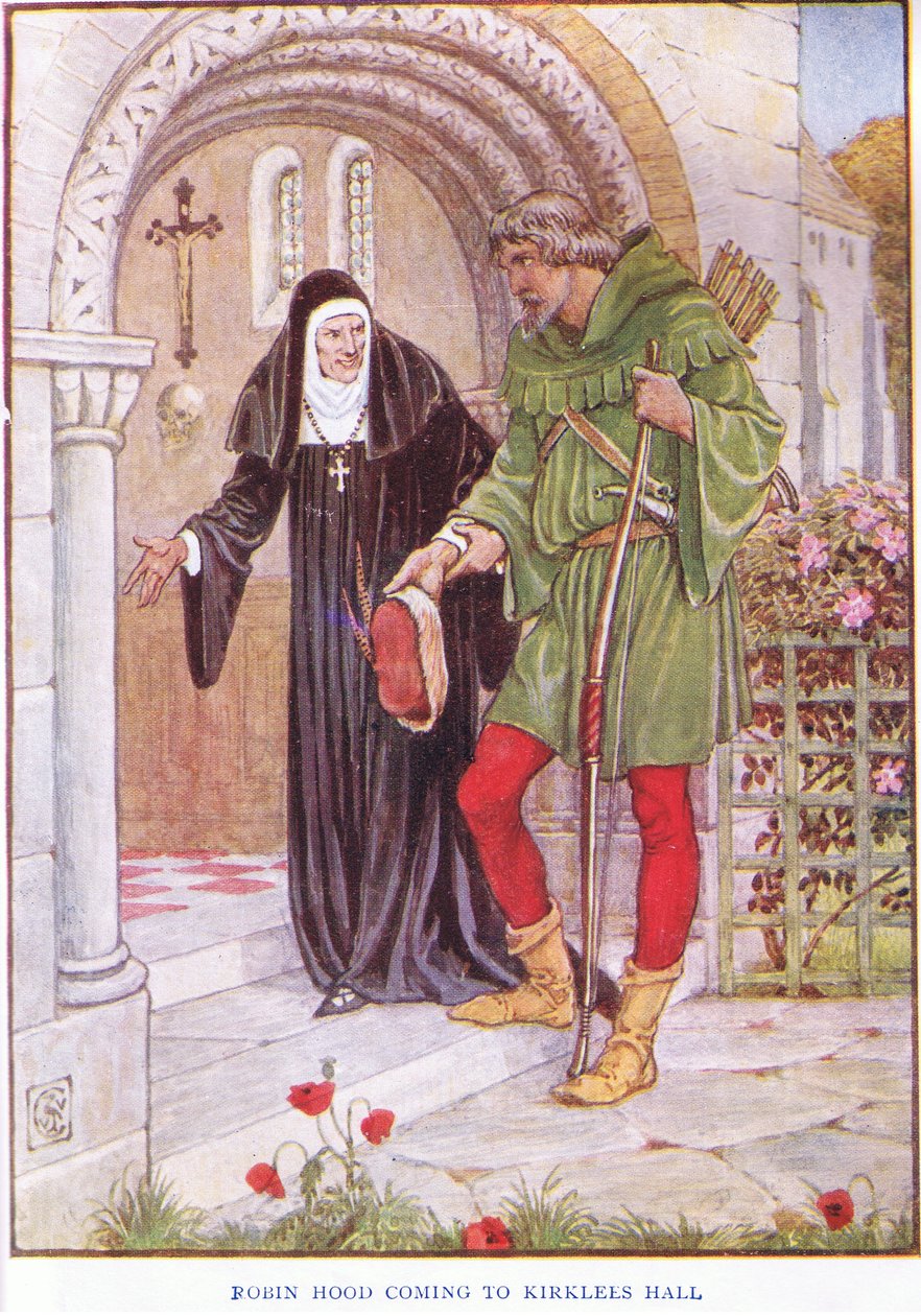 Robin Hood jön a Kirkley Hallba, 1920 körül alkotó: Walter Crane