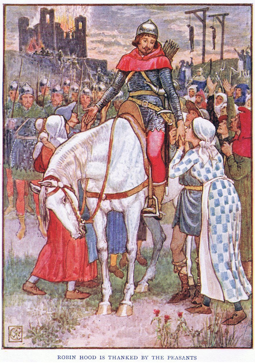 Robin Hood, a parasztok barátja, 1920 körül alkotó: Walter Crane