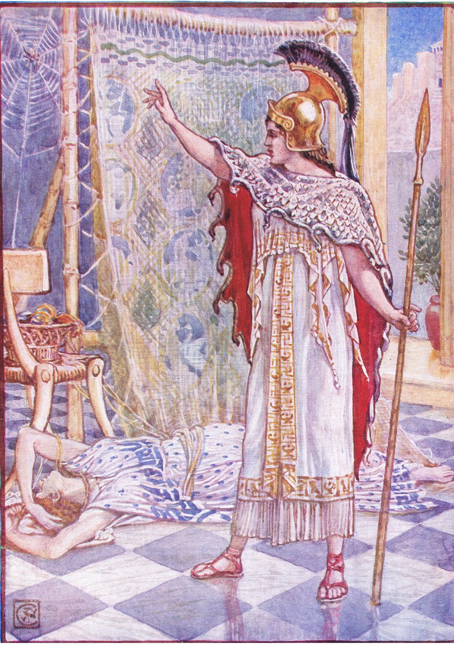 Pókká változtatta, illusztrációja a Görögország története, 1930-as évekből alkotó: Walter Crane