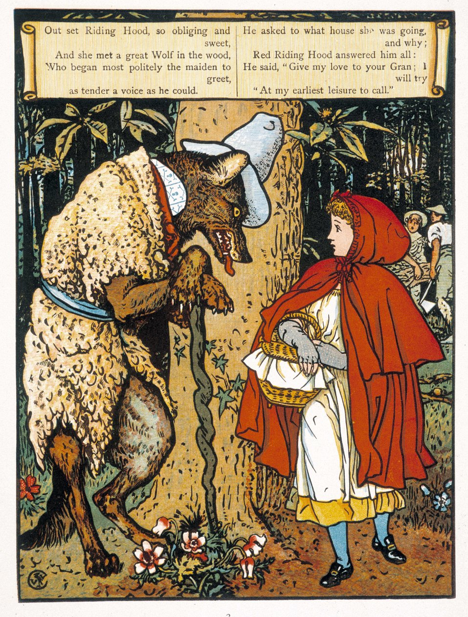 The Little Red Riding Hood (találkozás a farkassal) – John Lane, Walter Crane
