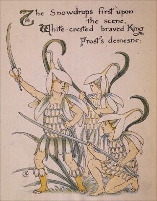 A hóvirág a "Flora lakomájából" alkotó: Walter Crane