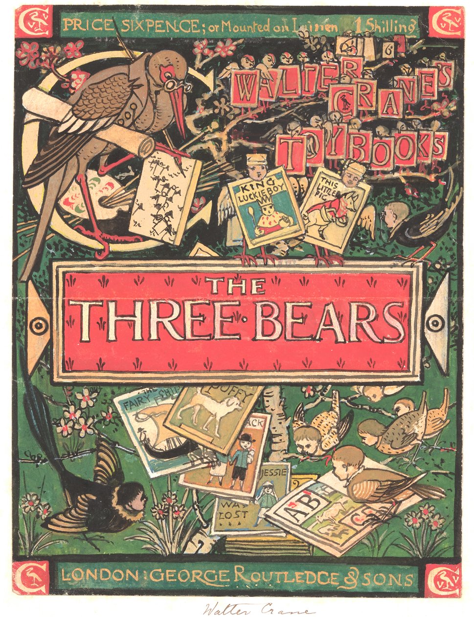 A három medve (akvarell, tinta és ceruza, papír) alkotó: Walter Crane