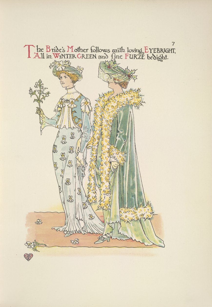 A menyasszony anyja szerető Eyebrighttal követi alkotó: Walter Crane