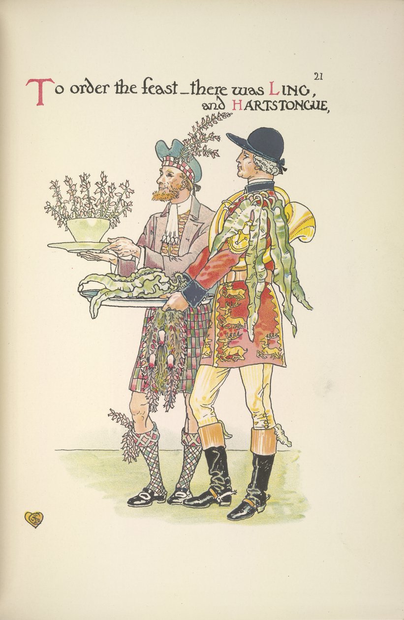 Két szolga, Ling és Hartstongue alkotó: Walter Crane