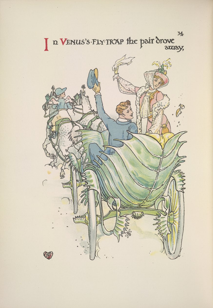 Vénusz légycsapdája. Egy pár lóval és hintón utazik alkotó: Walter Crane