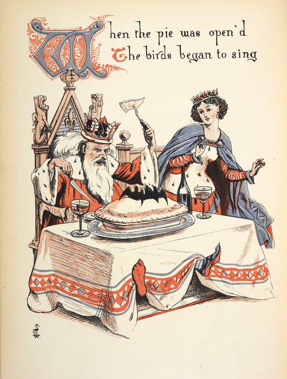 Amikor a pite felnyílt, a madarak énekelni kezdtek. alkotó: Walter Crane