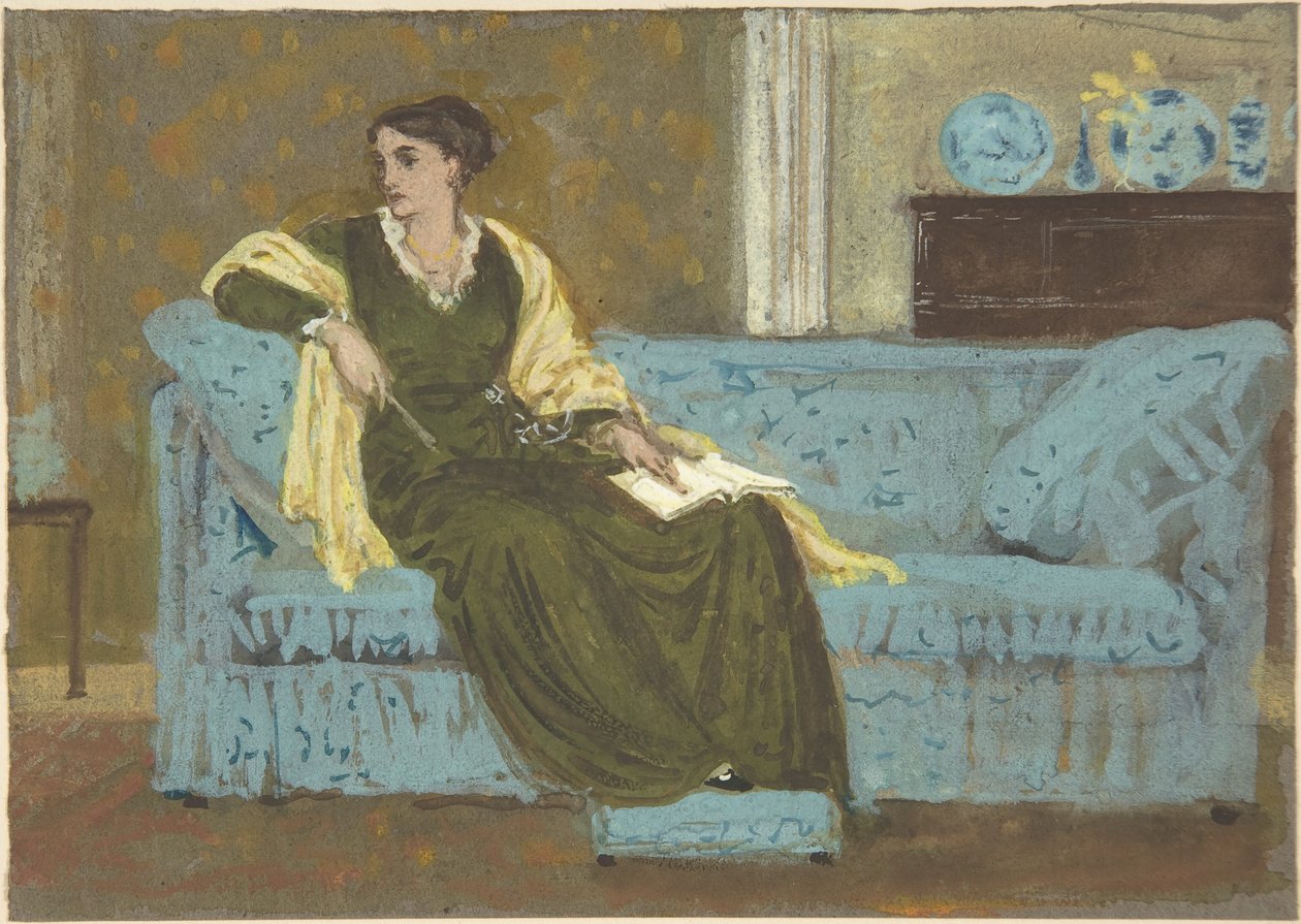 Kanapén ülő nő alkotó: Walter Crane