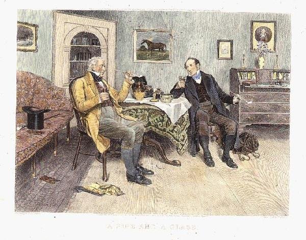 Egy pipa és egy pohár, 1896-ban (akvatinta) alkotó: Walter Dendy (after) Sadler