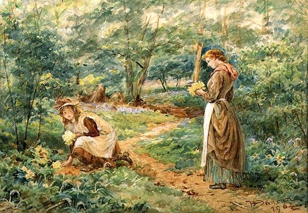 Vadvirágokat szedő lányok alkotó: Walter Duncan