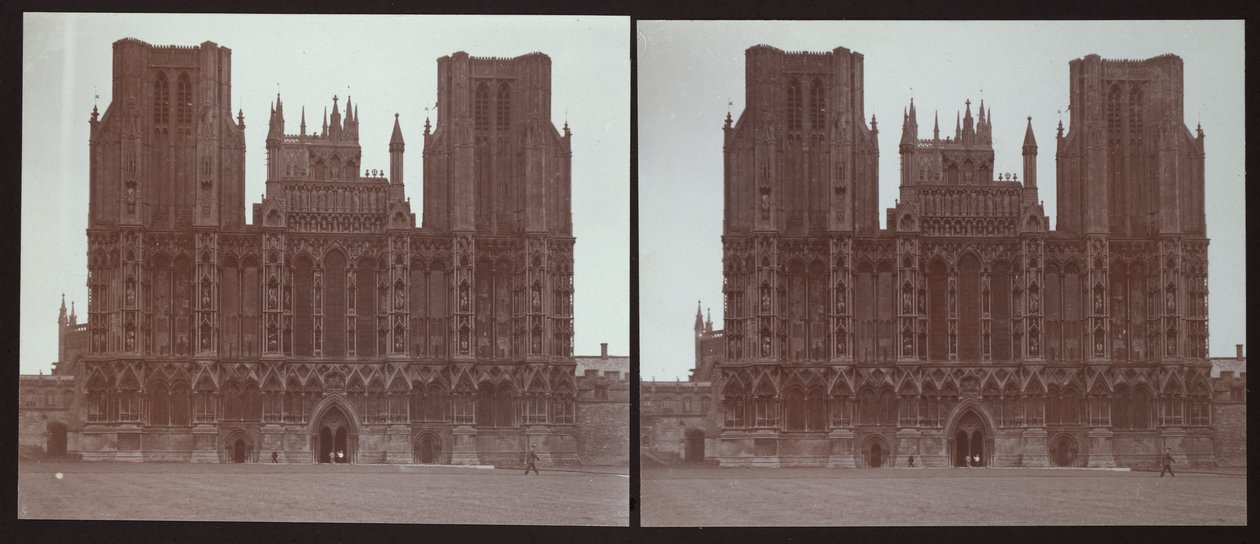Wells katedrális, Cathedral Green, Wells, Mendip, Somerset, 1913. alkotó: Walter Edward Zehetmayr