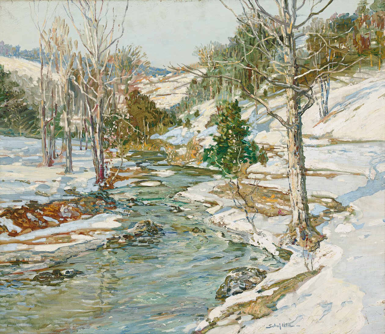 Közeledik a tavasz (olaj, vászon) alkotó: Walter Elmer Schofield
