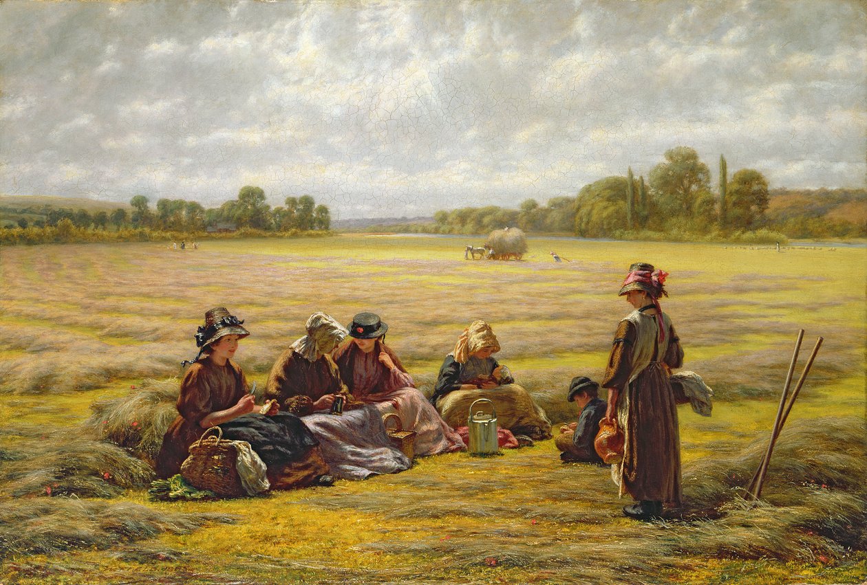 Napban pihenő aratógépek, Berkshire, 1865 alkotó: Walter Field