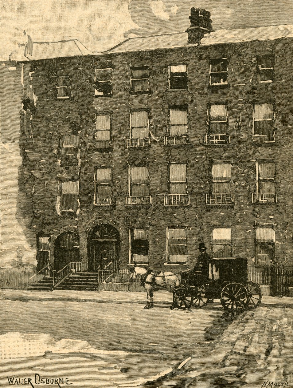 Daniel OConnells ház a Merrion Square-en, Dublin, Írország, 1890. alkotó: Walter Frederick Osborne
