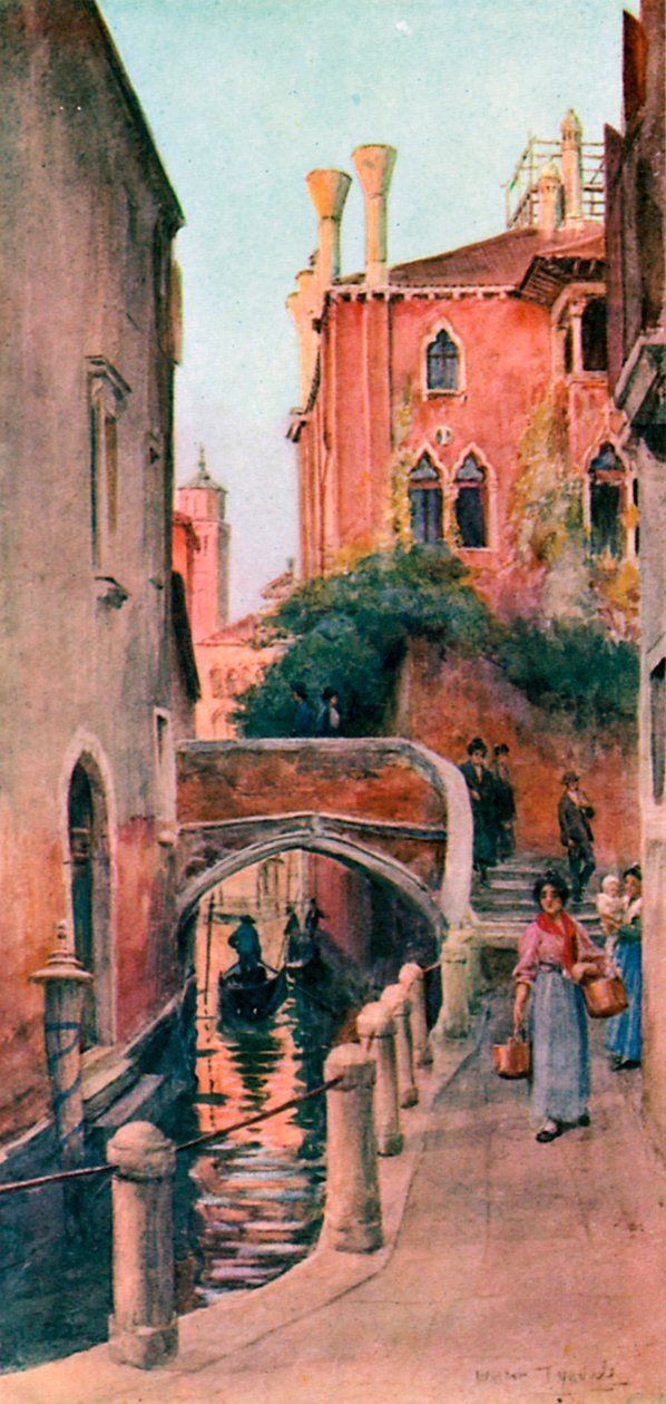 A velencei csatorna (színes litográfia) alkotó: Walter Frederick Roofe Tyndale
