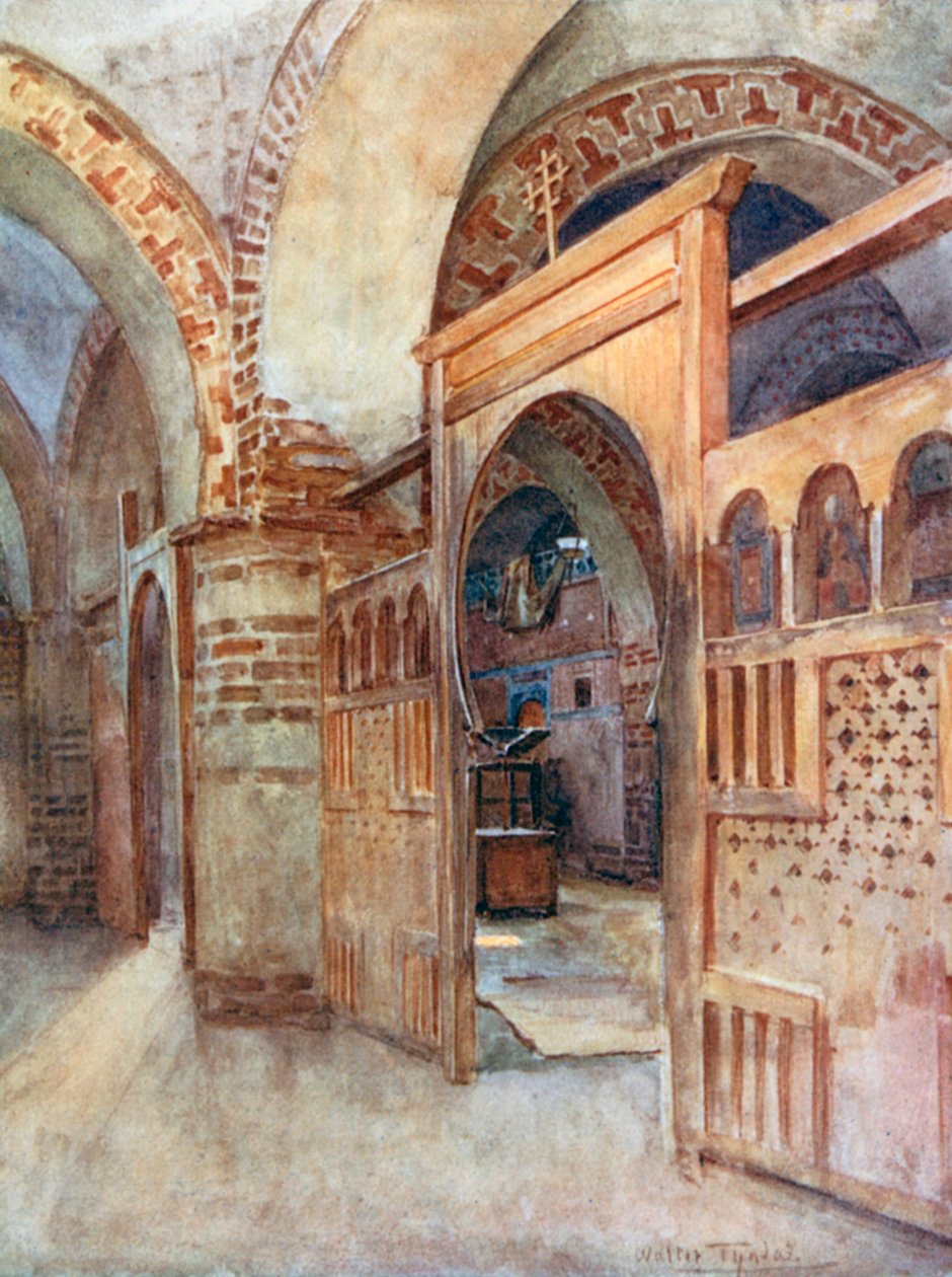 Kopt templom Abydos közelében (színes litográfia) alkotó: Walter Frederick Roofe Tyndale